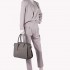 LT6627 - Miss Lulu Faux Leather Large Winged Tote Bag Handbag Grey