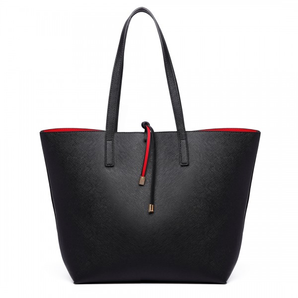 LT6628-Frauen-doppelte Seiten PU-lederne Handtaschen-Tasche enthalten ein Schulter-Kreuz-Körper-Beutelschwarzes LT6628-Frauen-doppelte Seiten PU-lederne Handtaschen-Tasche enthalten ein Schulter-Kreuz-Körper-Beutelschwarzes