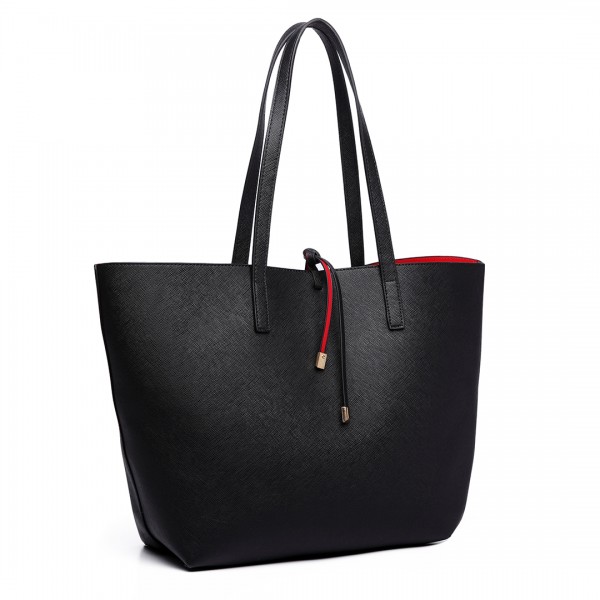 LT6628-Frauen-doppelte Seiten PU-lederne Handtaschen-Tasche enthalten ein Schulter-Kreuz-Körper-Beutelschwarzes LT6628-Frauen-doppelte Seiten PU-lederne Handtaschen-Tasche enthalten ein Schulter-Kreuz-Körper-Beutelschwarzes