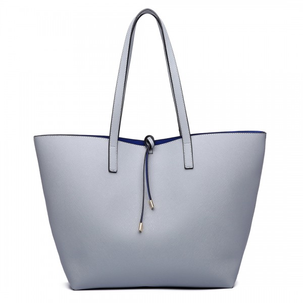 LT6628-femmes double côtés en cuir PU sac fourre-tout contenir un sac épaule corps croix gris...