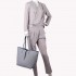 LT6628-femmes double côtés en cuir PU sac fourre-tout contenir un sac épaule corps croix gris...