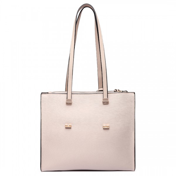 LT6636-Frauen PU-lederner Beutel-quadratische Schulter-Handtasche beige
