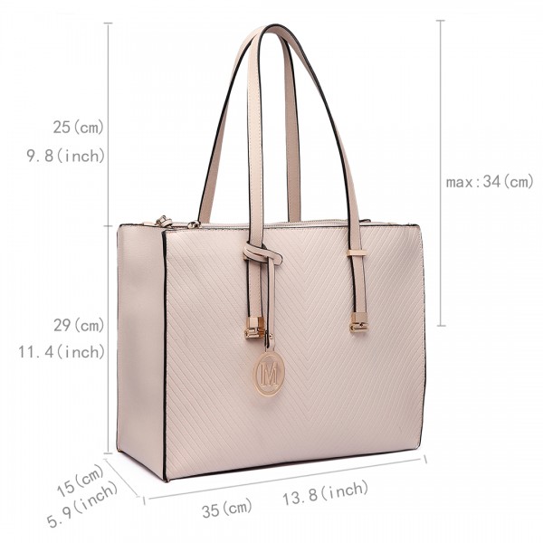LT6636-Frauen PU-lederner Beutel-quadratische Schulter-Handtasche beige