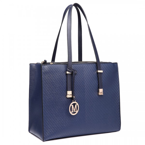LT6636-Frauen PU-lederner Beutel-quadratische Schulter-Handtaschenmarine