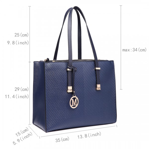 LT6636-Frauen PU-lederner Beutel-quadratische Schulter-Handtaschenmarine