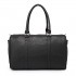 LT6638 - Miss Lulu Leather Look Maternity Changing Shoulder Bag Black