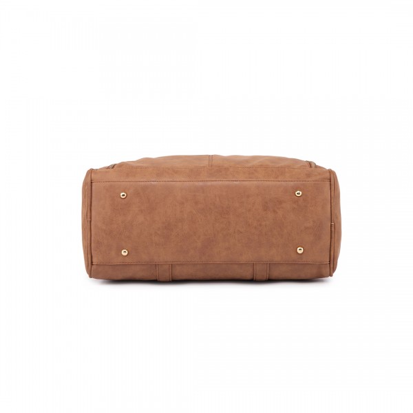 LT6638 - Miss Lulu Leather Look Maternity Changing Shoulder Bag Brown