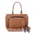 LT6638 - Miss Lulu Leather Look Maternity Changing Shoulder Bag Brown