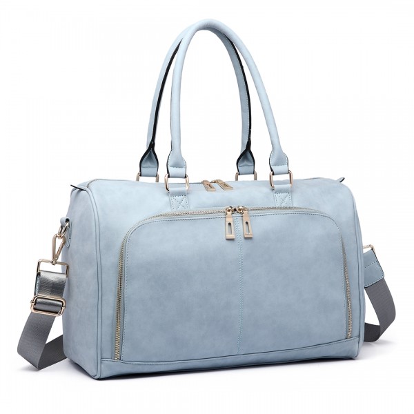LT6638 - Miss Lulu Leather Look Maternity Changing Shoulder Bag Light Blue