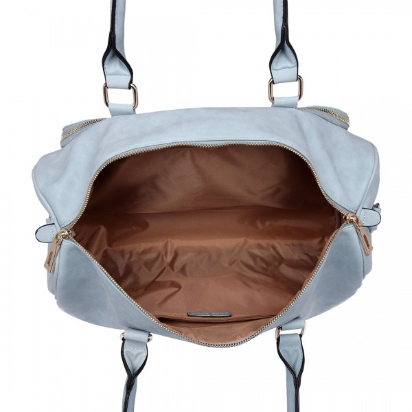 LT6638 - Miss Lulu Leather Look Maternity Changing Shoulder Bag Light Blue