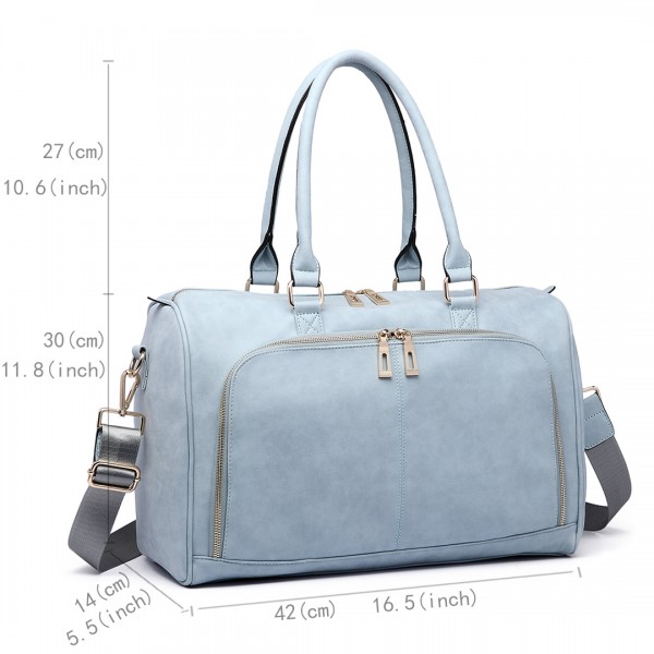 LT6638 - Miss Lulu Leather Look Maternity Changing Shoulder Bag Light Blue