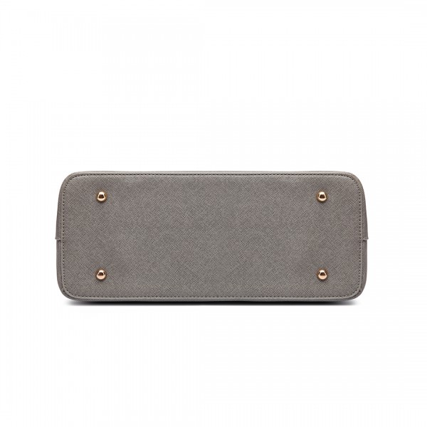 LT6648 - Miss Lulu Three Piece Tote Shoulder Bag And Clutch - Grey LT6648 - Miss Lulu Three Piece Tote Shoulder Bag And Clutch - Grey