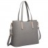 LT6648 - Miss Lulu Three Piece Tote Shoulder Bag And Clutch - Grey LT6648 - Miss Lulu Three Piece Tote Shoulder Bag And Clutch - Grey