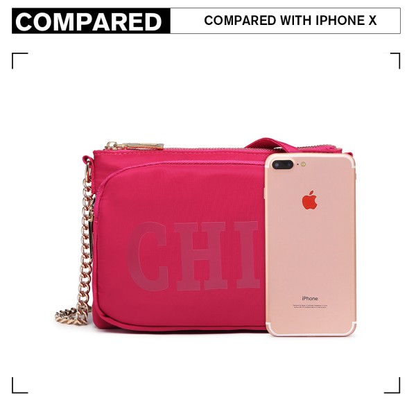 LT6855 - Miss Lulu 'Chic' Chain Shoulder Bag - Plum 