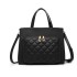 LT6921 - Miss Lulu Classic Quilted Handbag - Black