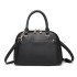 LT6922 - Miss Lulu Classic Bowler Handbag - Black