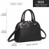 LT6922 - Miss Lulu Classic Bowler Handbag - Black