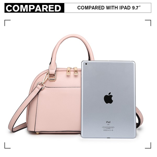 LT6922 - Miss Lulu Classic Bowler Handbag - Pink