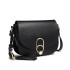 LZ1831 - MISS LULU CROSS BODY SADDLE BAG - BLACK