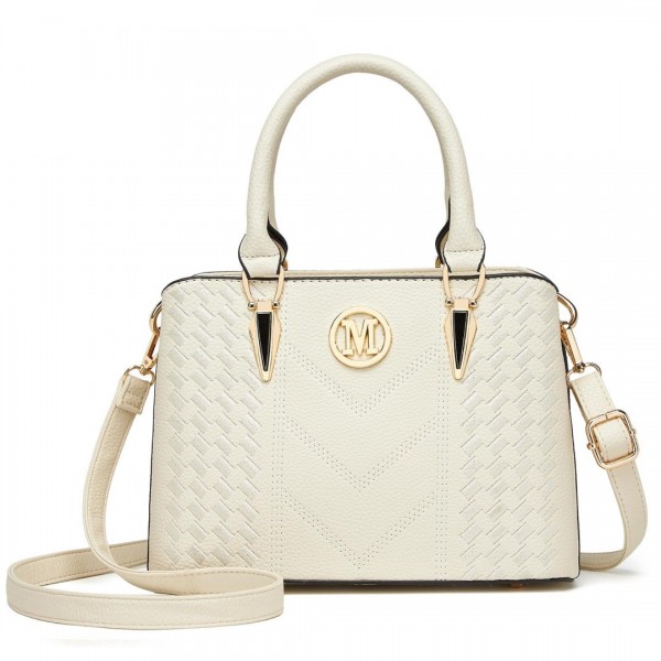 LT6648 - Miss Lulu Three Piece Tote Shoulder Bag And Clutch - Dark Grey