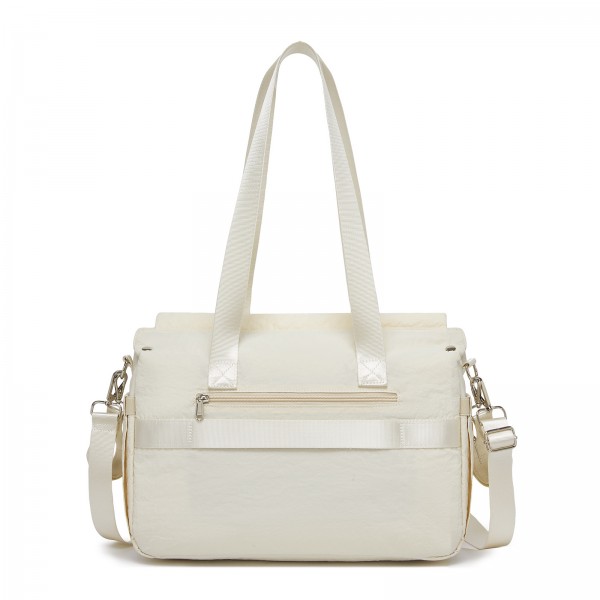 BCM2517 - Miss Lulu Stylish and Spacious Maternity Diaper Bag with Insulated Baby Bottle Pockets,Wet-Dry Separation,Stroller Strap - Beige