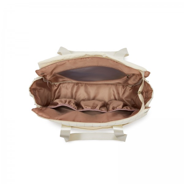 BCM2517 - Miss Lulu Stylish and Spacious Maternity Diaper Bag with Insulated Baby Bottle Pockets,Wet-Dry Separation,Stroller Strap - Beige