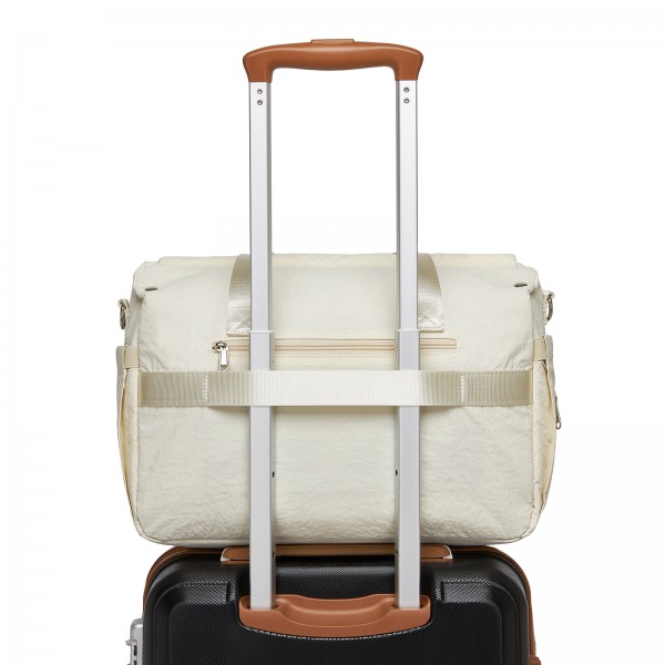 BCM2517 - Miss Lulu Stylish and Spacious Maternity Diaper Bag with Insulated Baby Bottle Pockets,Wet-Dry Separation,Stroller Strap - Beige