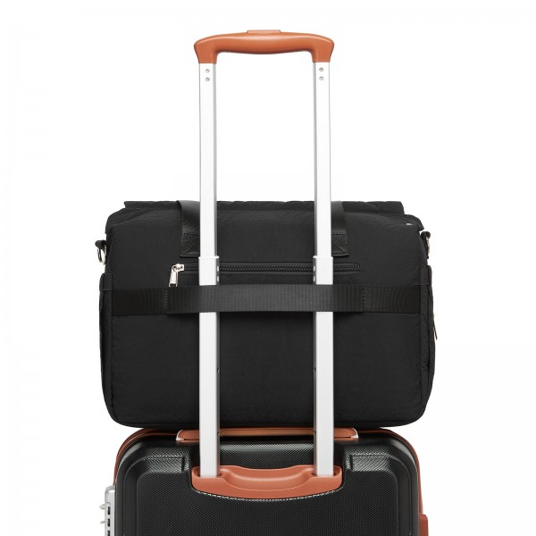 BCM2517 - Miss Lulu Stylish and Spacious Maternity Diaper Bag with Insulated Baby Bottle Pockets,Wet-Dry Separation,Stroller Strap - Black