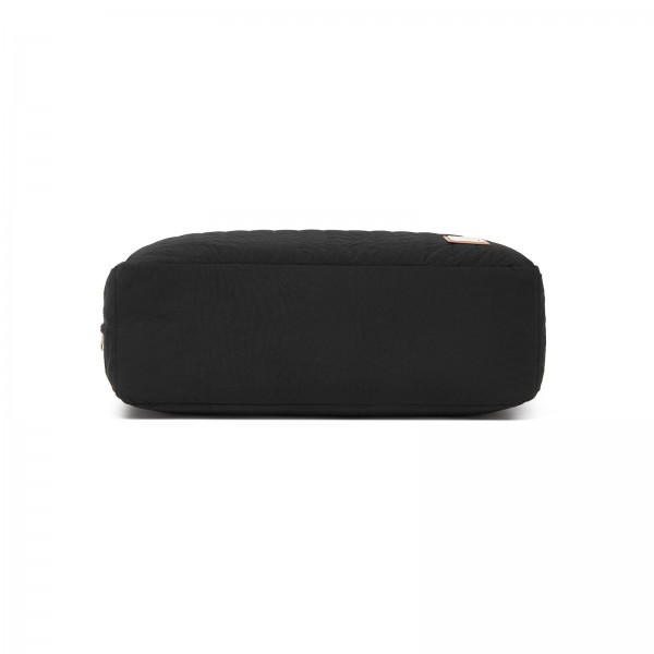 BCM2517 - Miss Lulu Stylish and Spacious Maternity Diaper Bag with Insulated Baby Bottle Pockets,Wet-Dry Separation,Stroller Strap - Black