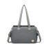 BCM2517 - Miss Lulu Stylish and Spacious Maternity Diaper Bag with Insulated Baby Bottle Pockets,Wet-Dry Separation,Stroller Strap - Grey