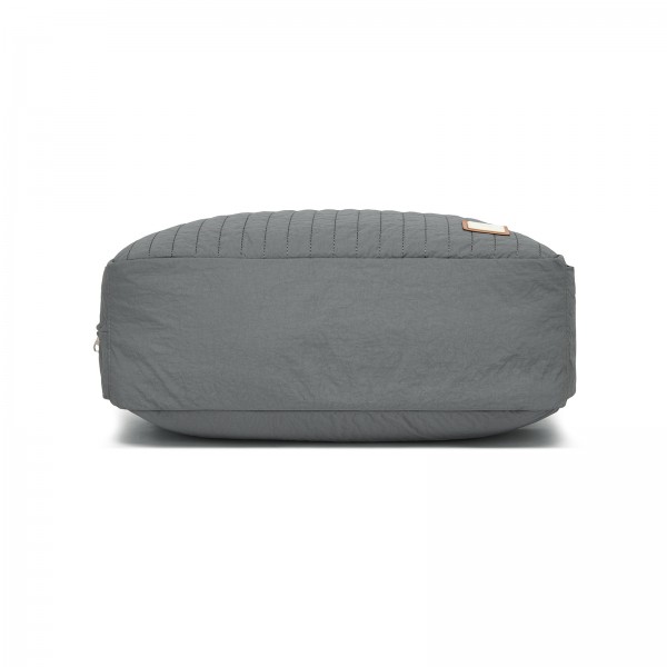 BCM2517 - Miss Lulu Stylish and Spacious Maternity Diaper Bag with Insulated Baby Bottle Pockets,Wet-Dry Separation,Stroller Strap - Grey