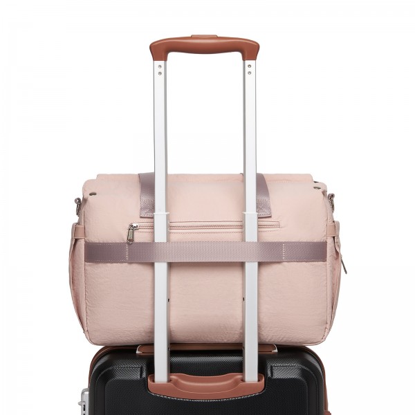 BCM2517 - Miss Lulu Stylish and Spacious Maternity Diaper Bag with Insulated Baby Bottle Pockets,Wet-Dry Separation,Stroller Strap - Pink