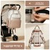 BCM2532 - Miss Lulu Stilvoller multifunktionaler Wickelrucksack mit isolierten Flaschenhaltern, Kinderwagenhaltern und Trolley-Schlaufe - Khaki und Beige