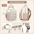 BCM2532 - Miss Lulu Stilvoller multifunktionaler Wickelrucksack mit isolierten Flaschenhaltern, Kinderwagenhaltern und Trolley-Schlaufe - Khaki und Beige