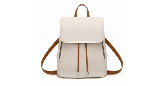 Miss Lulu Rugzak voor dames, medium, diefstalbeveiliging, waterdicht, 8 zakken, verstelbare schouderriem met enkele of dubbele schouders, reizen en toerisme, Beige, M, Casual