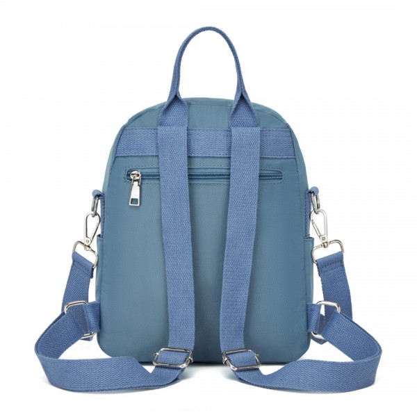 BPM2451 - Miss Lulu 3-in-1 Convertible Backpack with Removable Long Strap – Wear as Backpack, Shoulder or Crossbody Bag - Blue