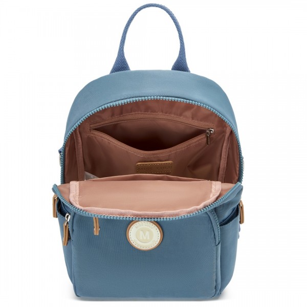 BPM2451 - Miss Lulu 3-in-1 Convertible Backpack with Removable Long Strap – Wear as Backpack, Shoulder or Crossbody Bag - Blue