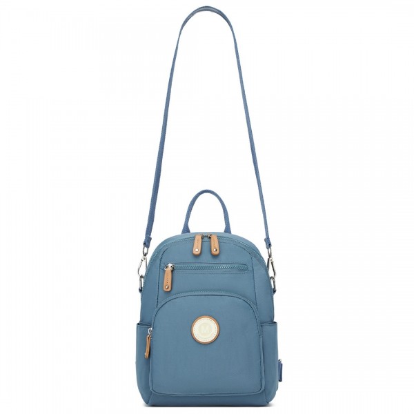 BPM2451 - Miss Lulu 3-in-1 Convertible Backpack with Removable Long Strap – Wear as Backpack, Shoulder or Crossbody Bag - Blue