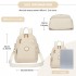 BPM2451 - Miss Lulu 3-in-1 Convertible Backpack with Removable Long Strap – Wear as Backpack, Shoulder or Crossbody Bag - Beige
