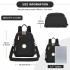 BPM2451 - Miss Lulu 3-in-1 Convertible Backpack with Removable Long Strap – Wear as Backpack, Shoulder or Crossbody Bag - Black