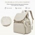 BPM2610 - Miss Lulu Lightweight Nylon Drawstring Backpack – Casual Daily Rucksack with 13 Inch Laptop Sleeve for Travel & Commute - Beige