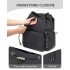 BPM2610 - Miss Lulu Leichter Nylon-Zugbeutelrucksack – Lässiger Alltagsrucksack mit 13-Zoll-Laptopfach für Reisen und Pendeln - Schwarz