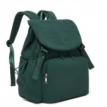 BPM2610 - Miss Lulu Lightweight Nylon Drawstring Backpack – Casual Daily Rucksack with 13 Inch Laptop Sleeve for Travel & Commute - Green