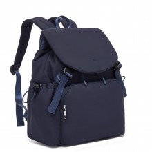 BPM2610 - Miss Lulu Lightweight Nylon Drawstring Backpack – Casual Daily Rucksack with 13 Inch Laptop Sleeve for Travel & Commute - Navy
