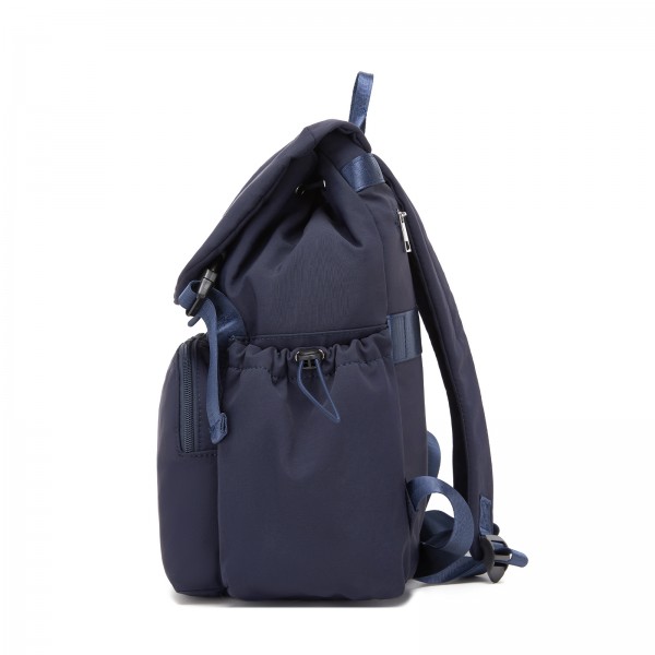 BPM2610 - Miss Lulu Lightweight Nylon Drawstring Backpack – Casual Daily Rucksack with 13 Inch Laptop Sleeve for Travel & Commute - Navy
