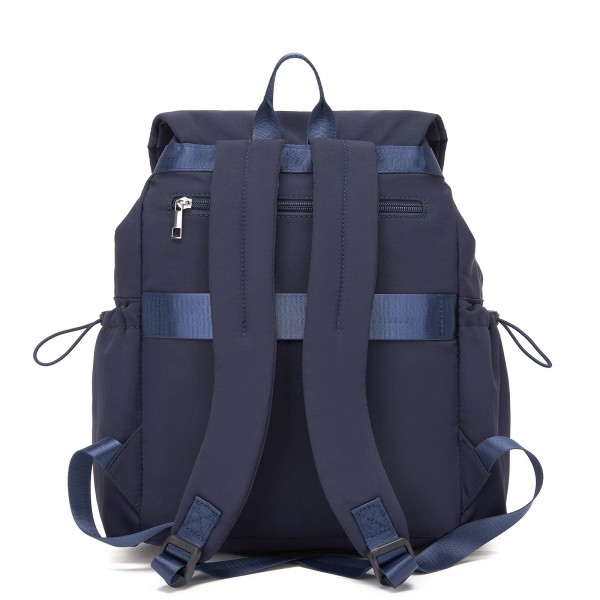 BPM2610 - Miss Lulu Lightweight Nylon Drawstring Backpack – Casual Daily Rucksack with 13 Inch Laptop Sleeve for Travel & Commute - Navy