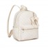 BPM2614 - Miss Lulu Checked PVC Backpack with Detachable Bow, Casual Women’s Daypack for School, Travel & Daily Use - Beige