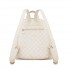 BPM2614 - Miss Lulu Checked PVC Backpack with Detachable Bow, Casual Women’s Daypack for School, Travel & Daily Use - Beige