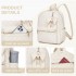 BPM2614 - Miss Lulu Checked PVC Backpack with Detachable Bow, Casual Women’s Daypack for School, Travel & Daily Use - Beige