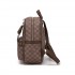 BPM2614 - Miss Lulu Checked PVC Backpack with Detachable Bow, Casual Women’s Daypack for School, Travel & Daily Use - Brown